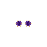 22K Gold Elegant Amethyst Stud Earrings